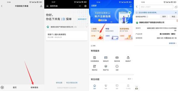 统一查询自己名下所有保险保单的方法