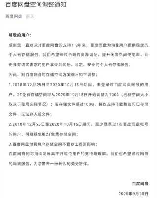 通知:百度网盘免费储存空间将由2T变为100G